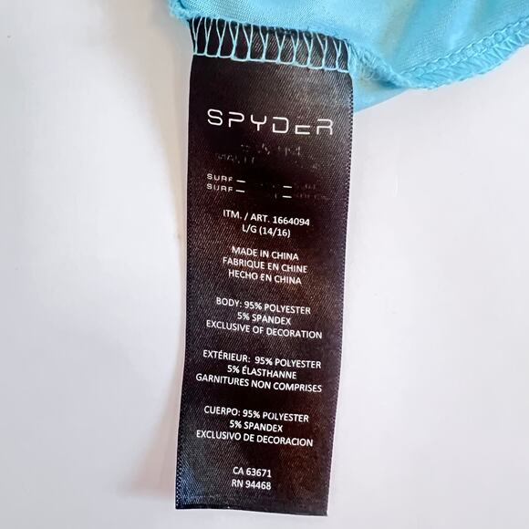 SPYDER UNISEX  SURF SWIM SHORTSLEEVE CREW NECK ATHLETIC SHIRT LIGHT BLUE SIZE L - Picture 7 of 9